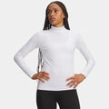 ColdGear Mock Longsleeve Dames - wit, lichtgrijs