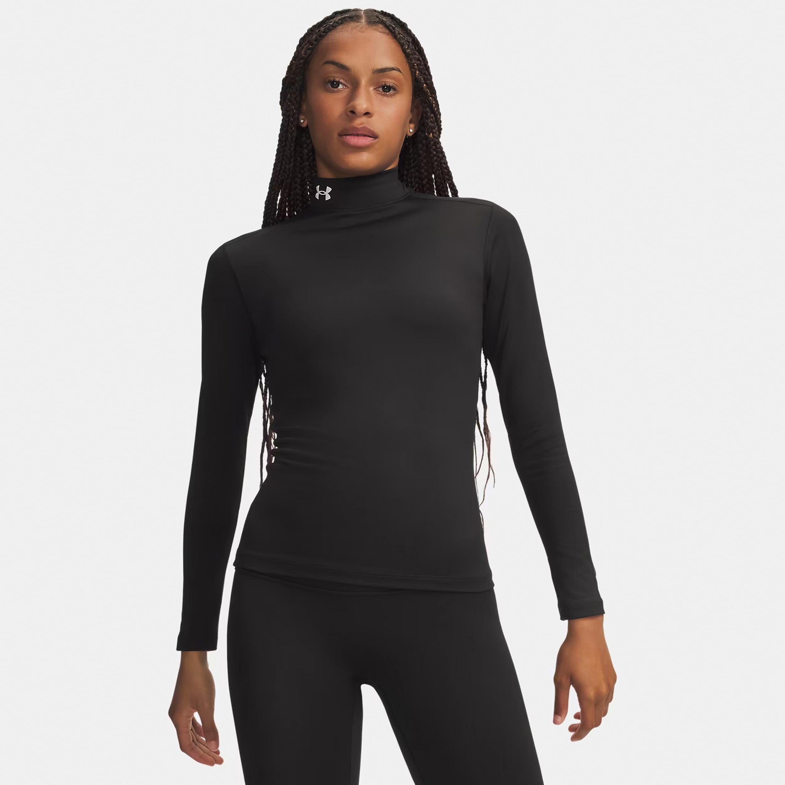 Under Armour ColdGear Mock Longsleeve Dames - zwart, wit