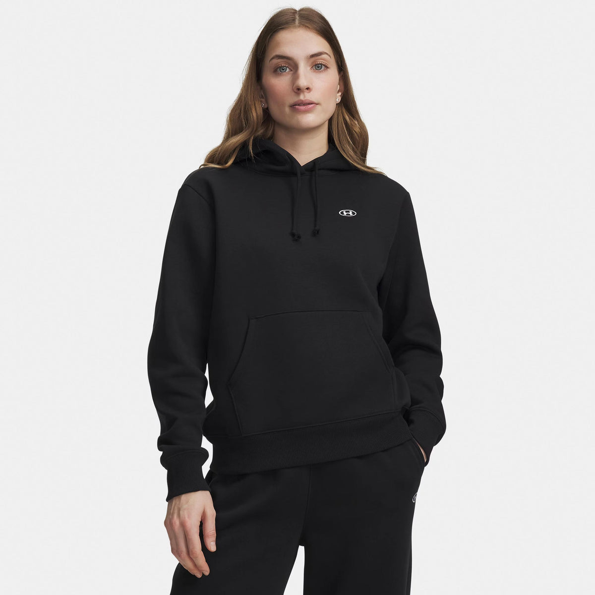 Under Armour Rival Fleece Sweater met capuchon Dames - zwart, wit