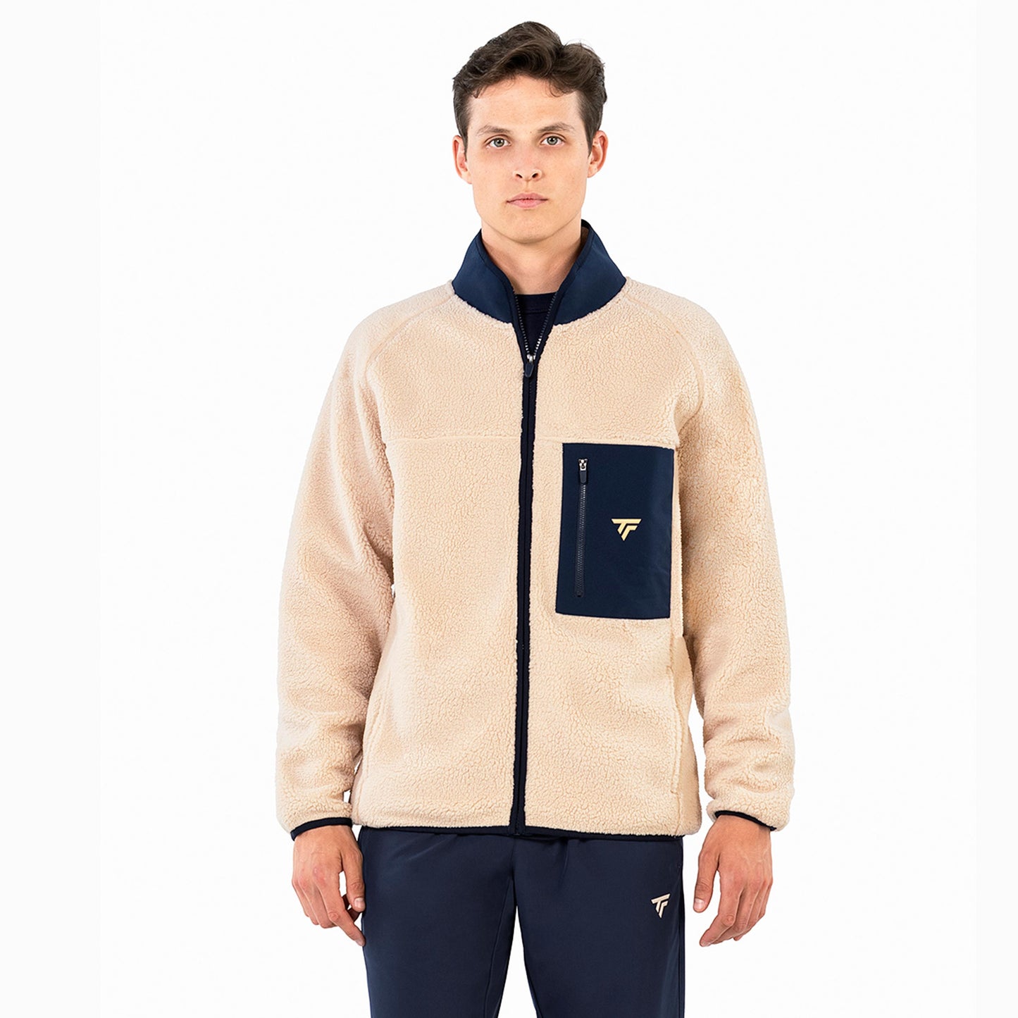 Tecnifibre Sherpa Trainingsjack Unisex - beige, donkerblauw