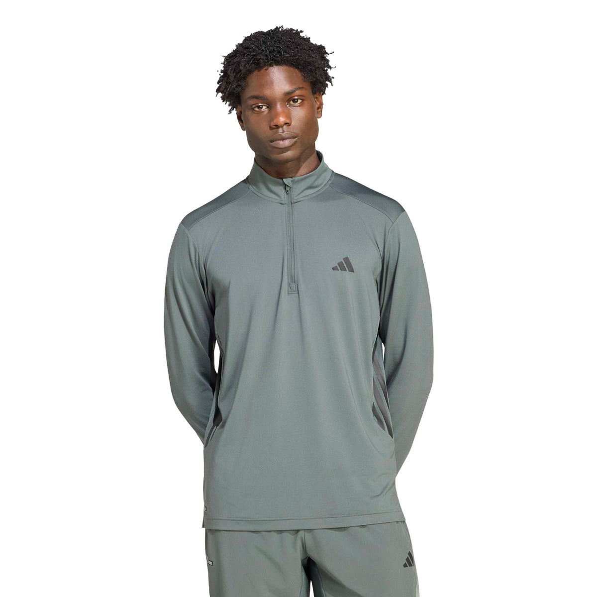adidas Essentials 1/4 Zip Sweatshirt Heren - donkergroen