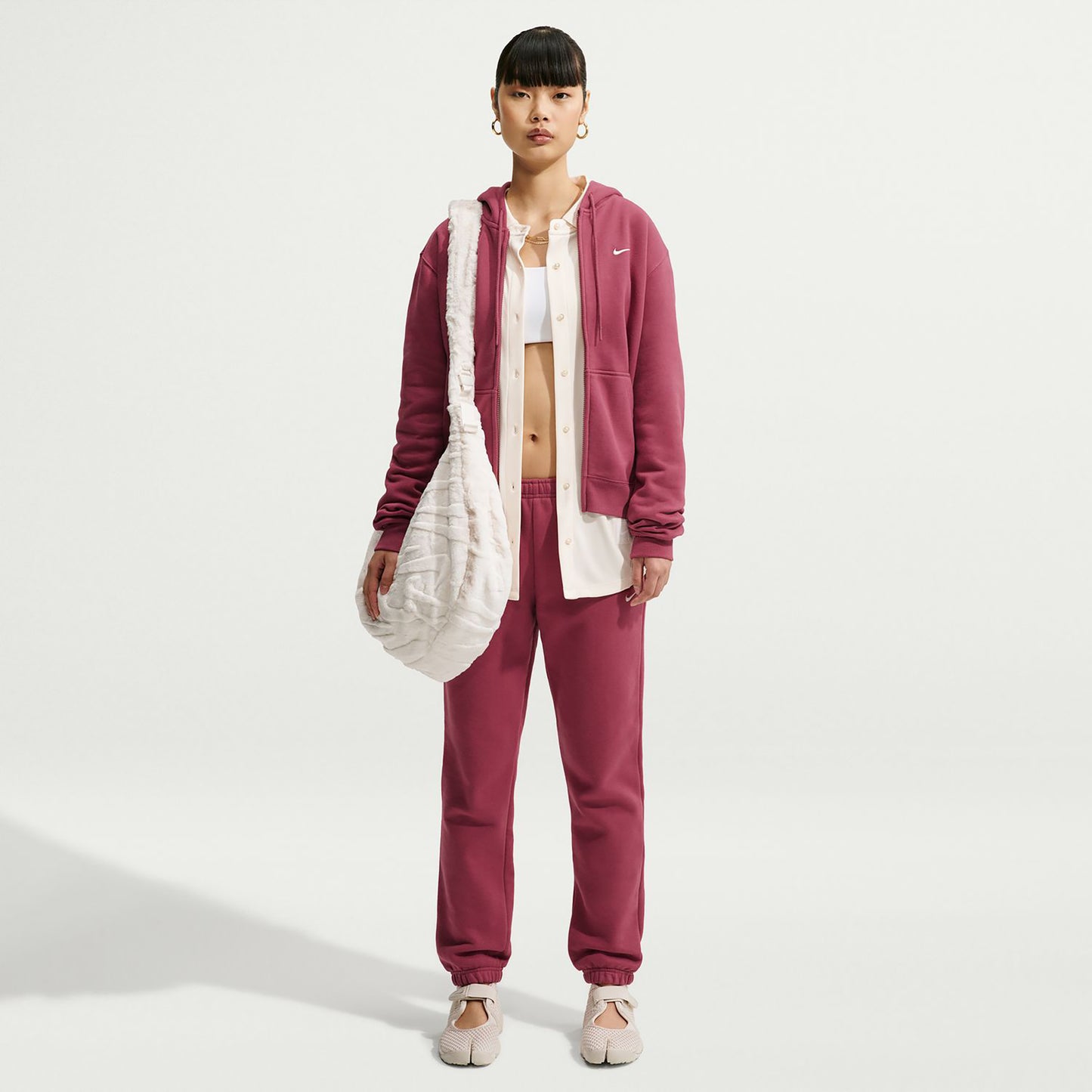 Nike Studio Fleece Sportjas Dames - mauve