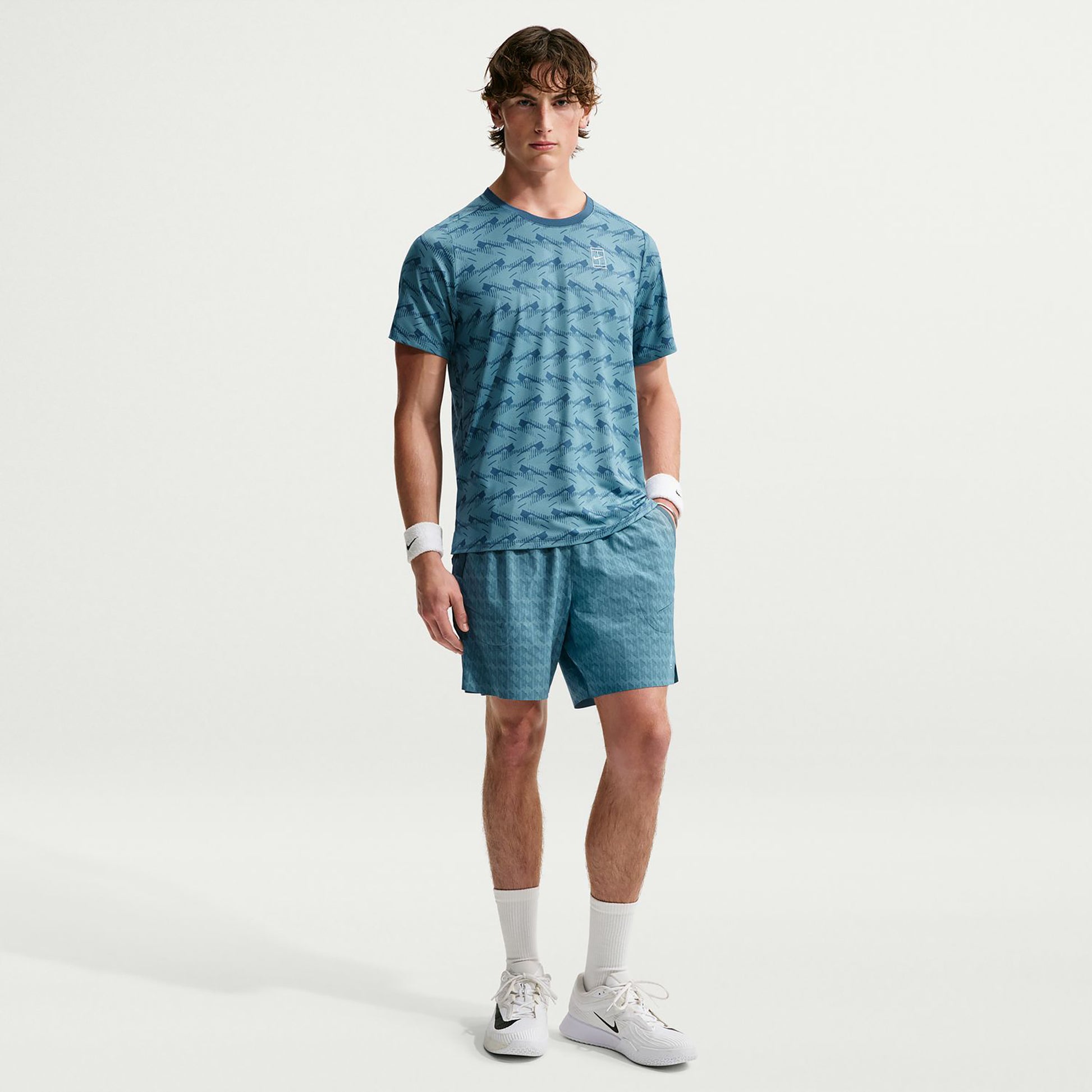 Nike Court Advantage T-shirt Heren - blauwgrijs