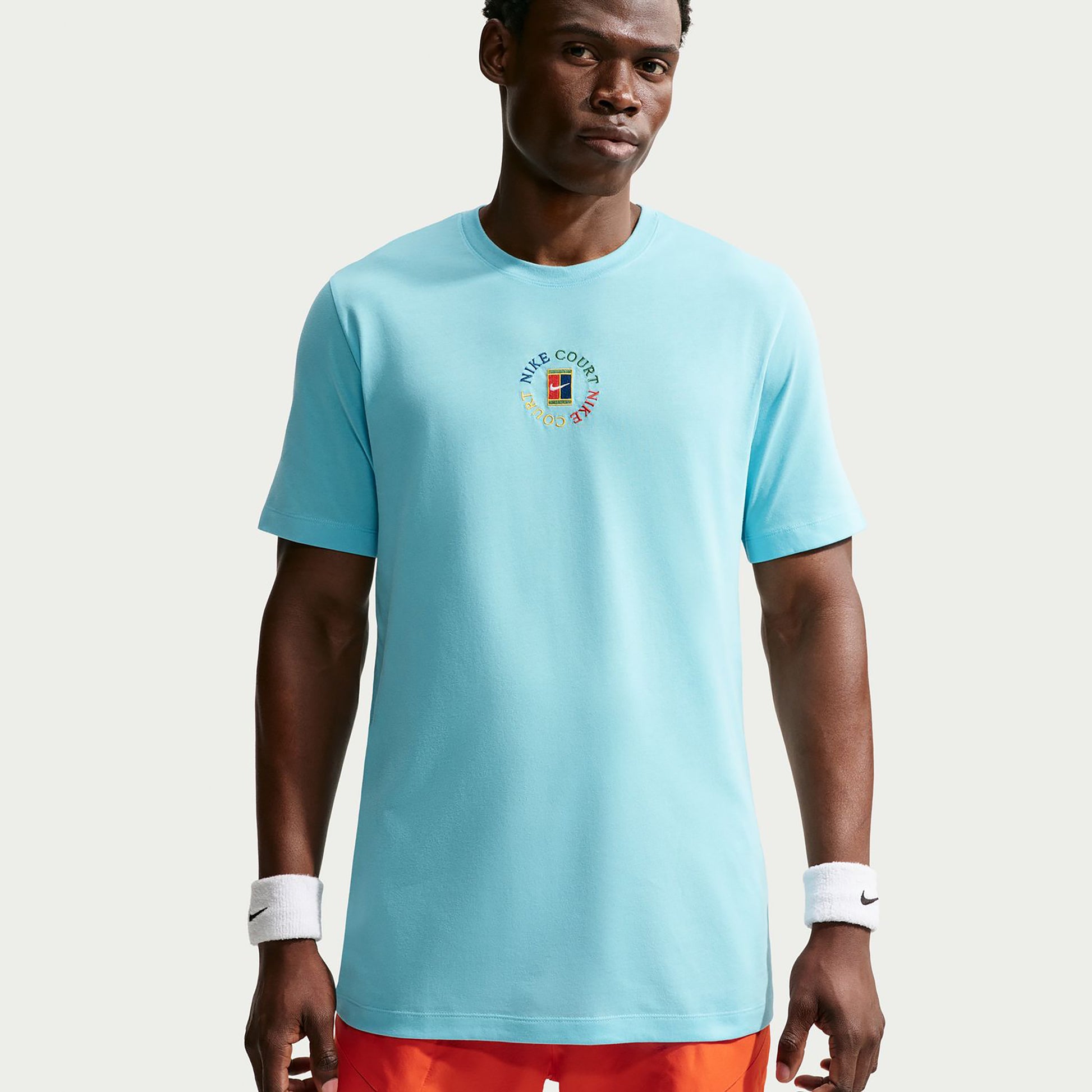 Nike Court T-shirt Heren - turkoois