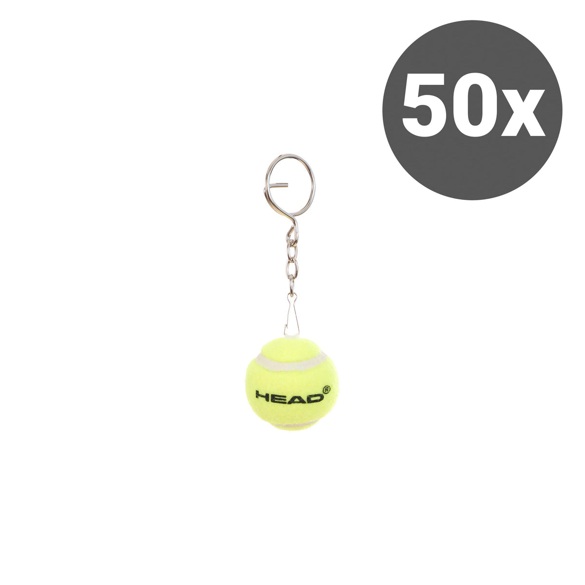 HEAD Mini Tennis Ball Sleutelhangers Verpakking 50 stuks - geel