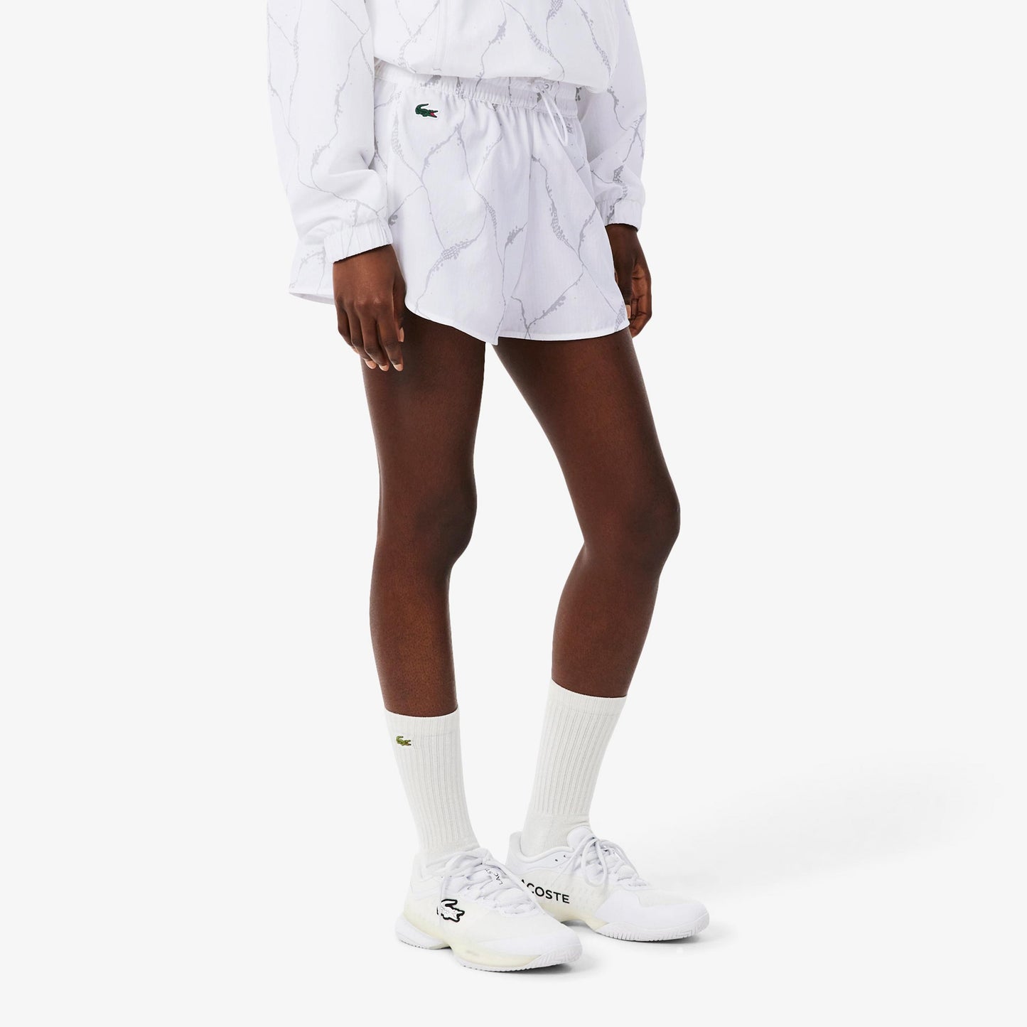 Lacoste Shorts Dames - wit, lichtgrijs