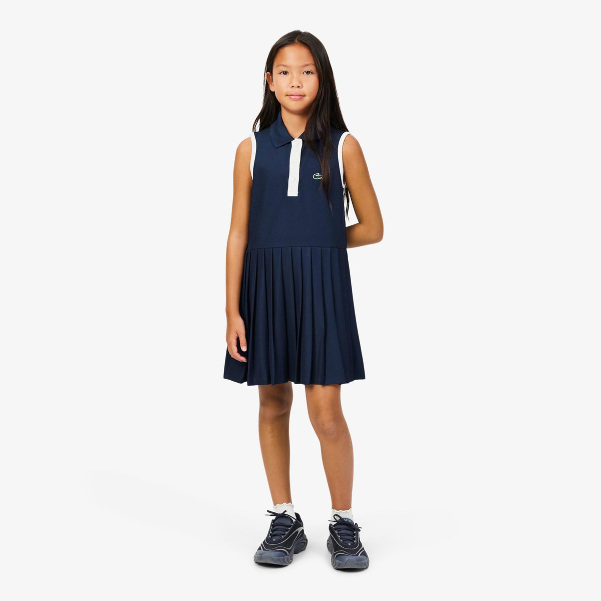 Lacoste Jurk Meisjes - donkerblauw, wit