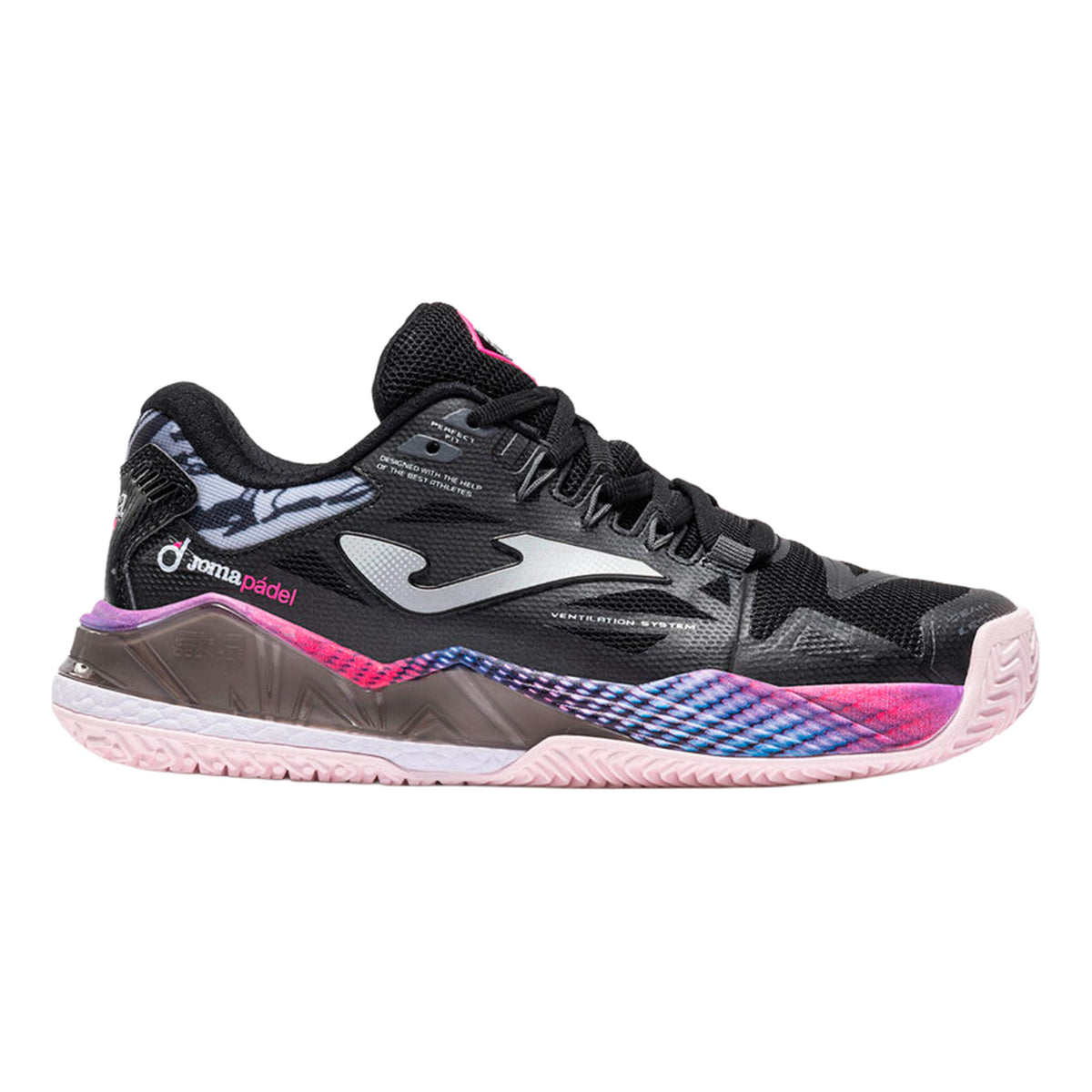 Joma Spin Padel schoen Dames - zwart, roze