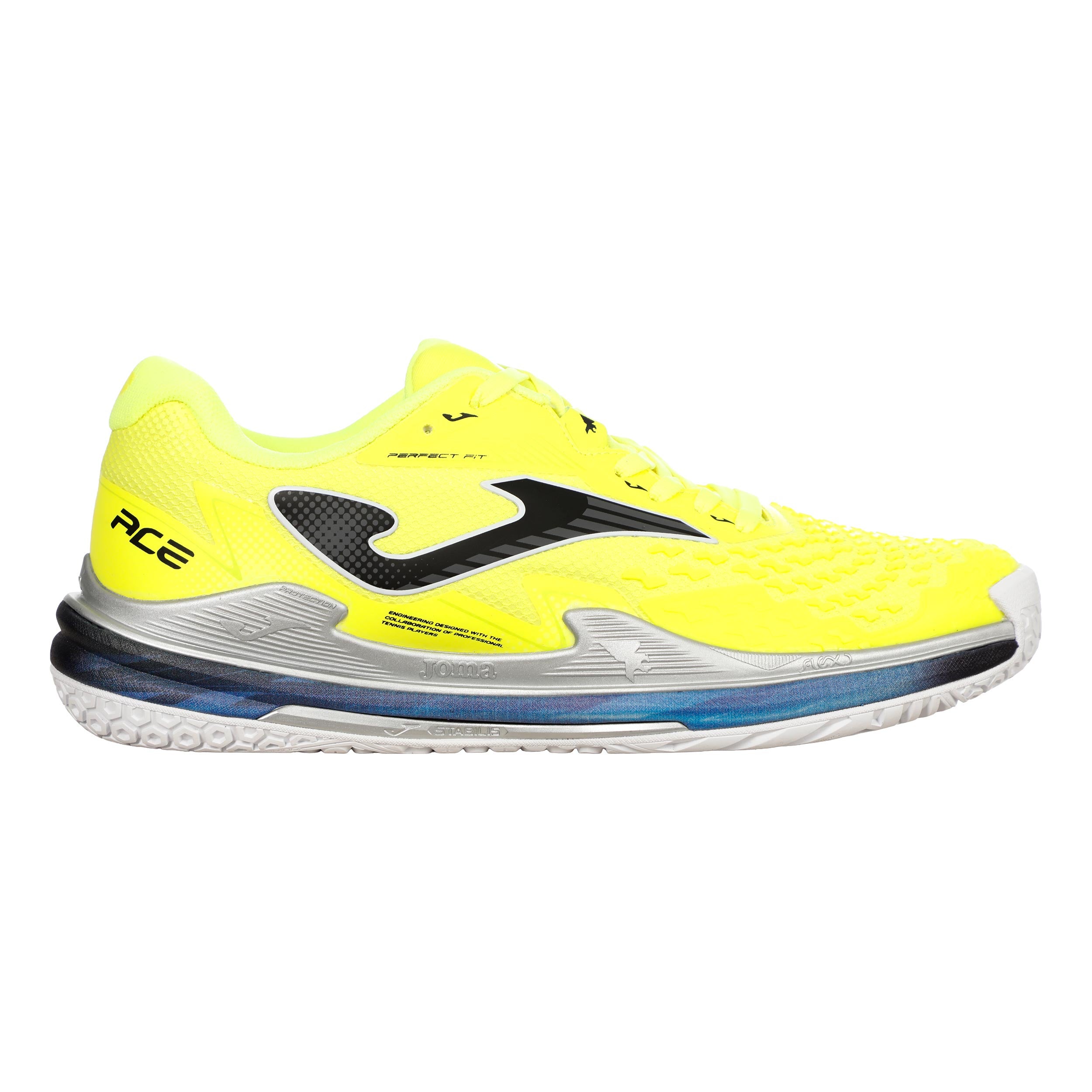Joma Ace Allcourt schoen Heren - neongeel, zilver