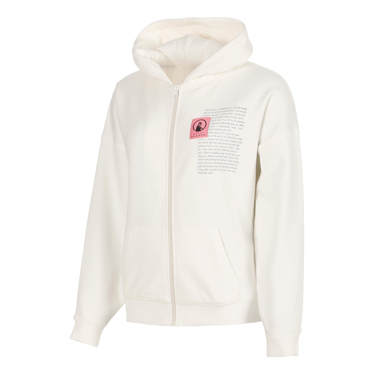 Quiet Please Thoughts Patch Oversize Sportjas Dames - crème