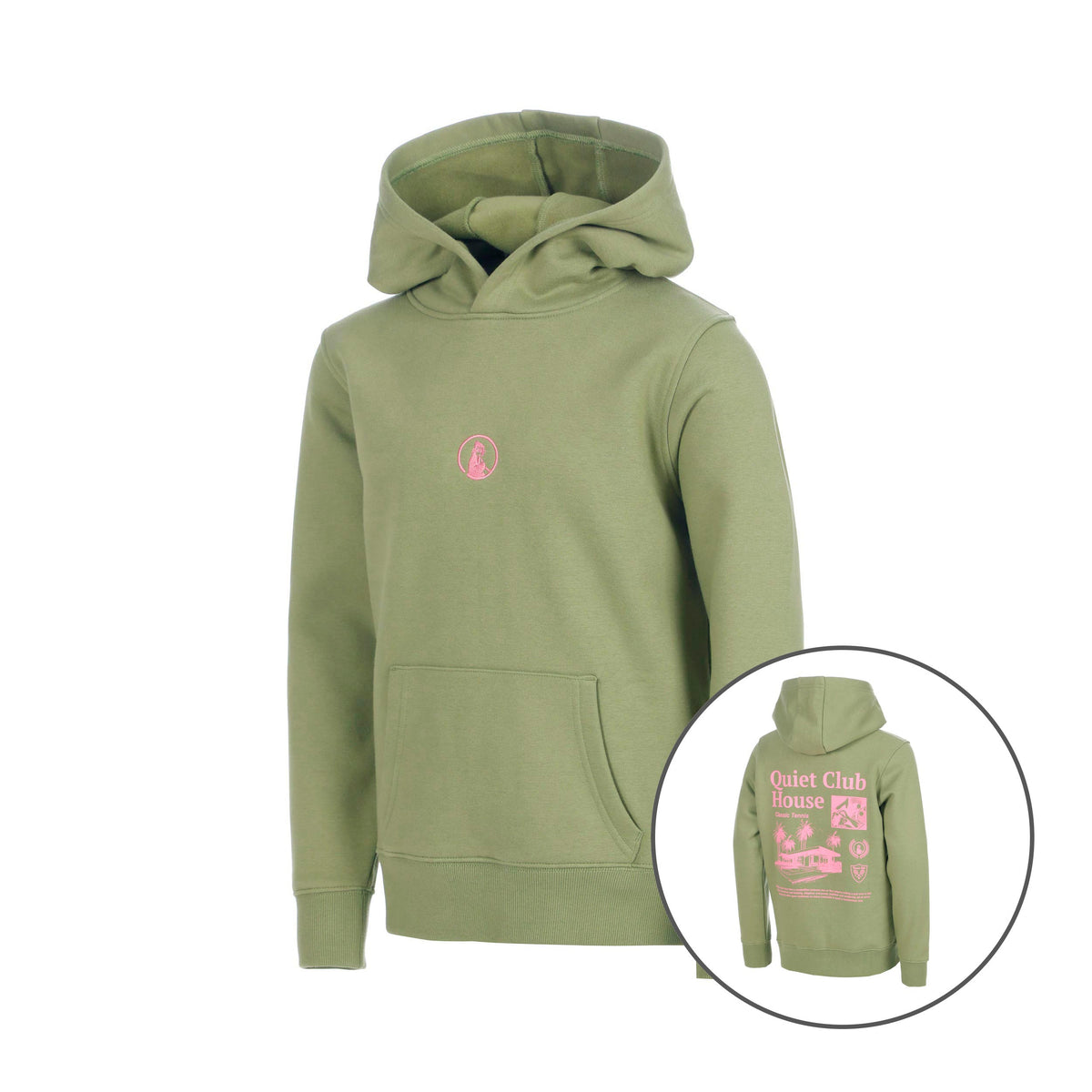 Quiet Please Club House Loose Fit Sweater met capuchon Kinderen - kaki