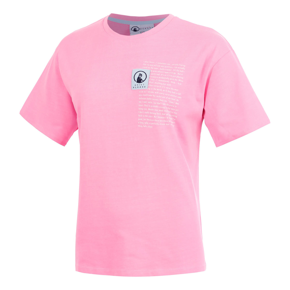 Quiet Please Thoughts Patch T-shirt Dames - roze