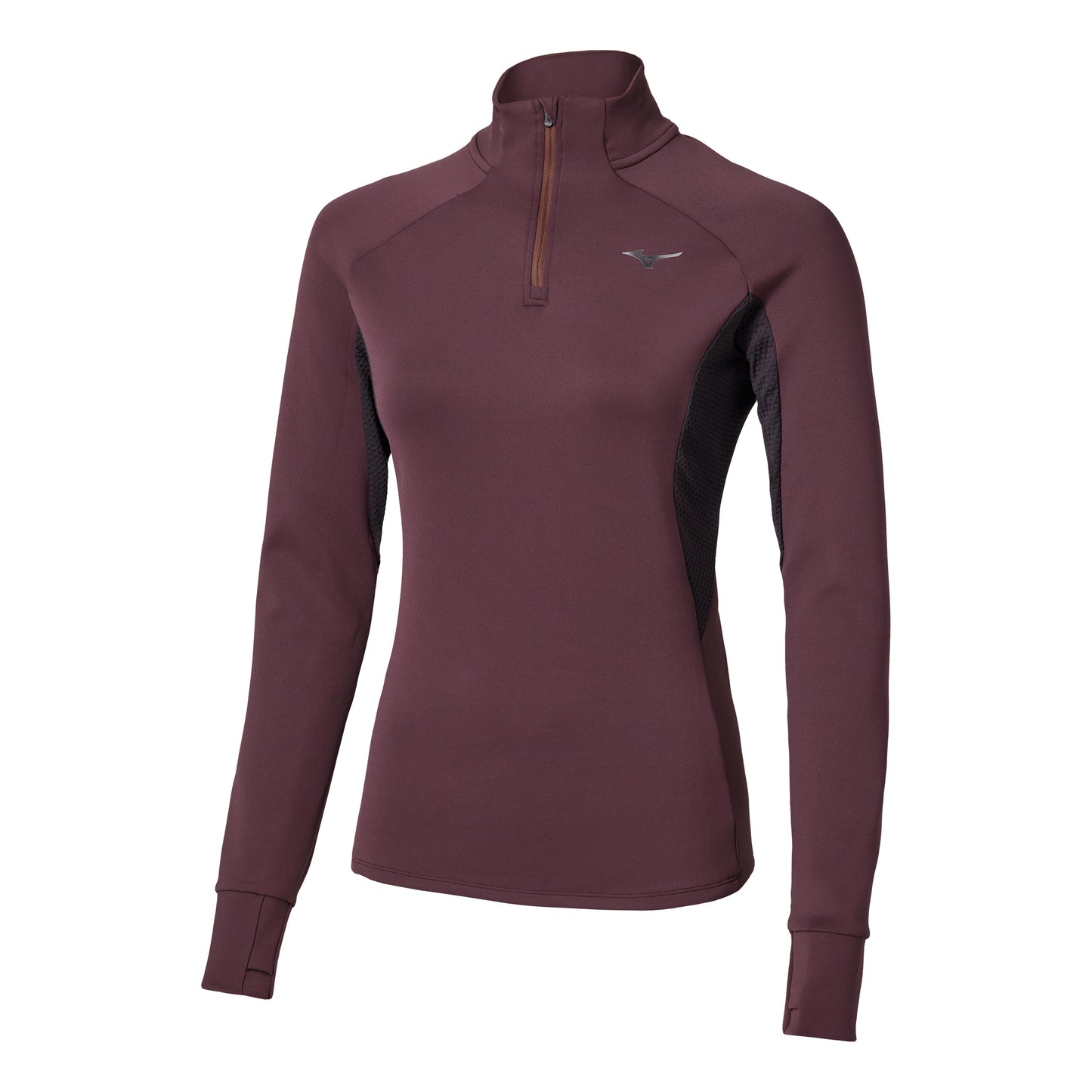 Mizuno Active Warmalite Half Zip Hardloopshirt Dames - donkerrood