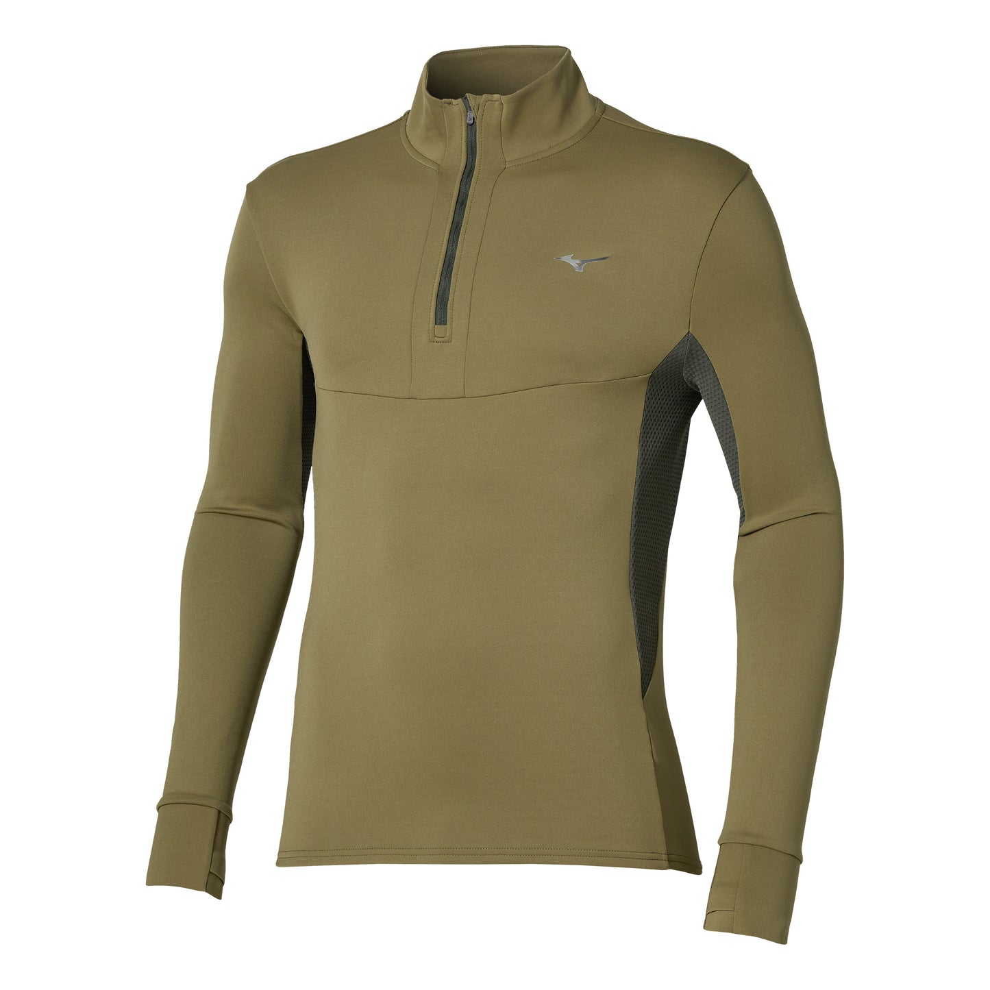 Mizuno Active Warmalite Half Zip Hardloopshirt Heren - olijf