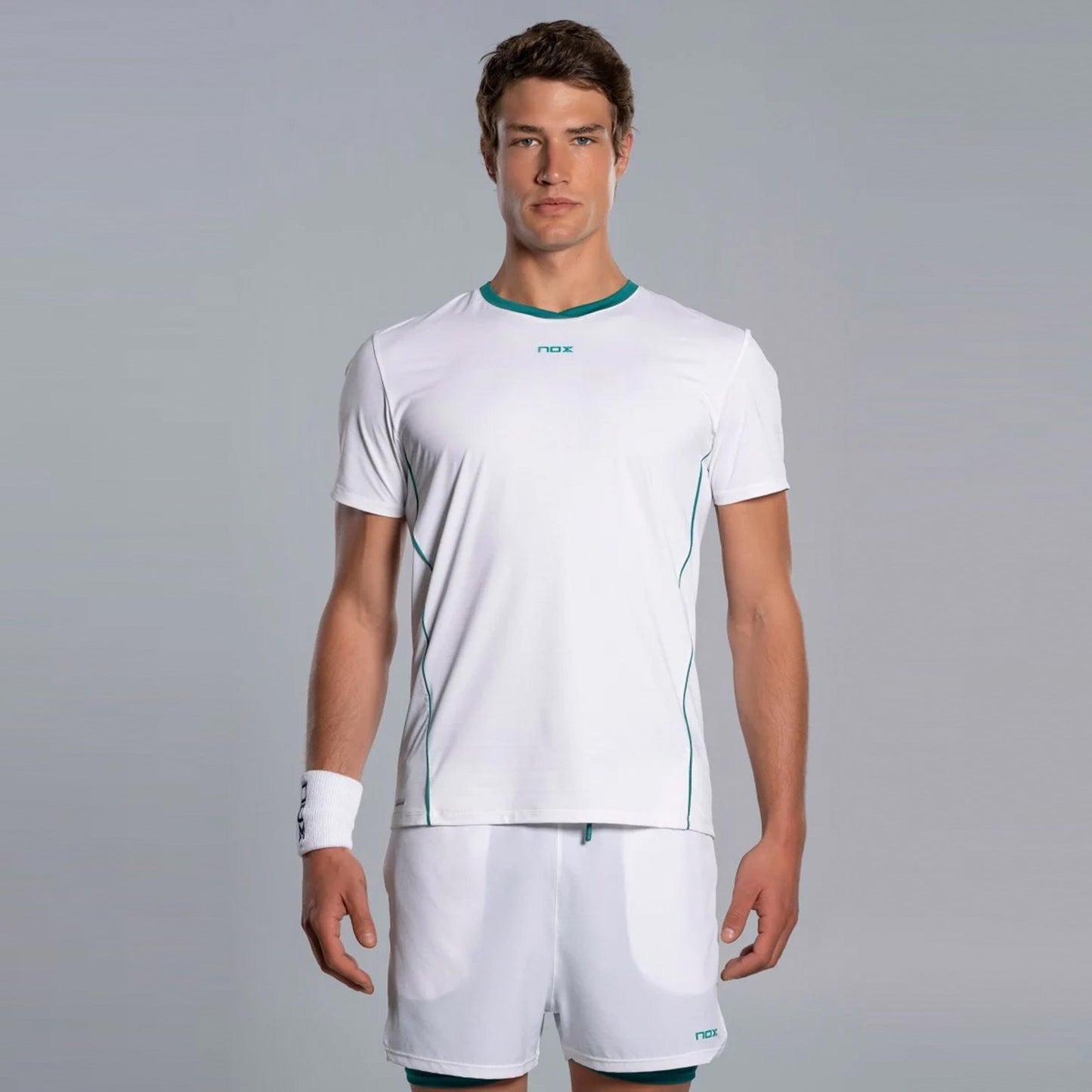 NOX Pro T-shirt Heren - wit, blauwgroen
