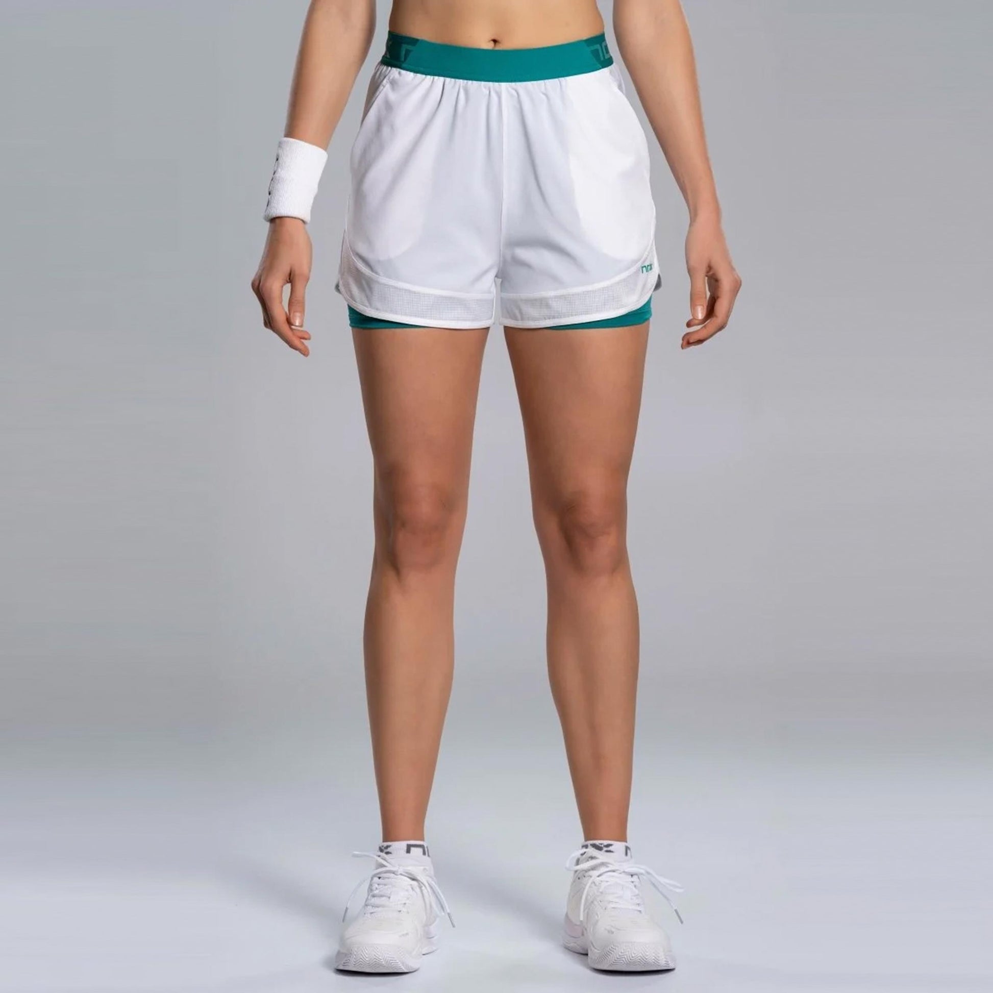 NOX Pro Shorts Dames - wit, blauwgroen