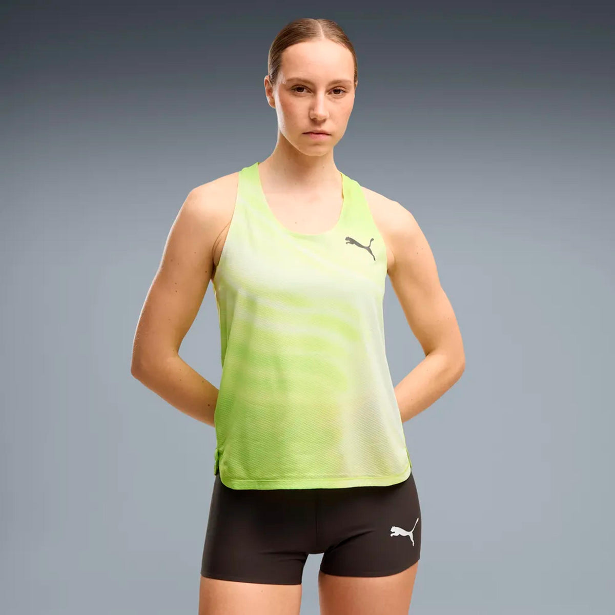 Puma Lightspeed Graphic  Hardloopshirt Dames - limoen