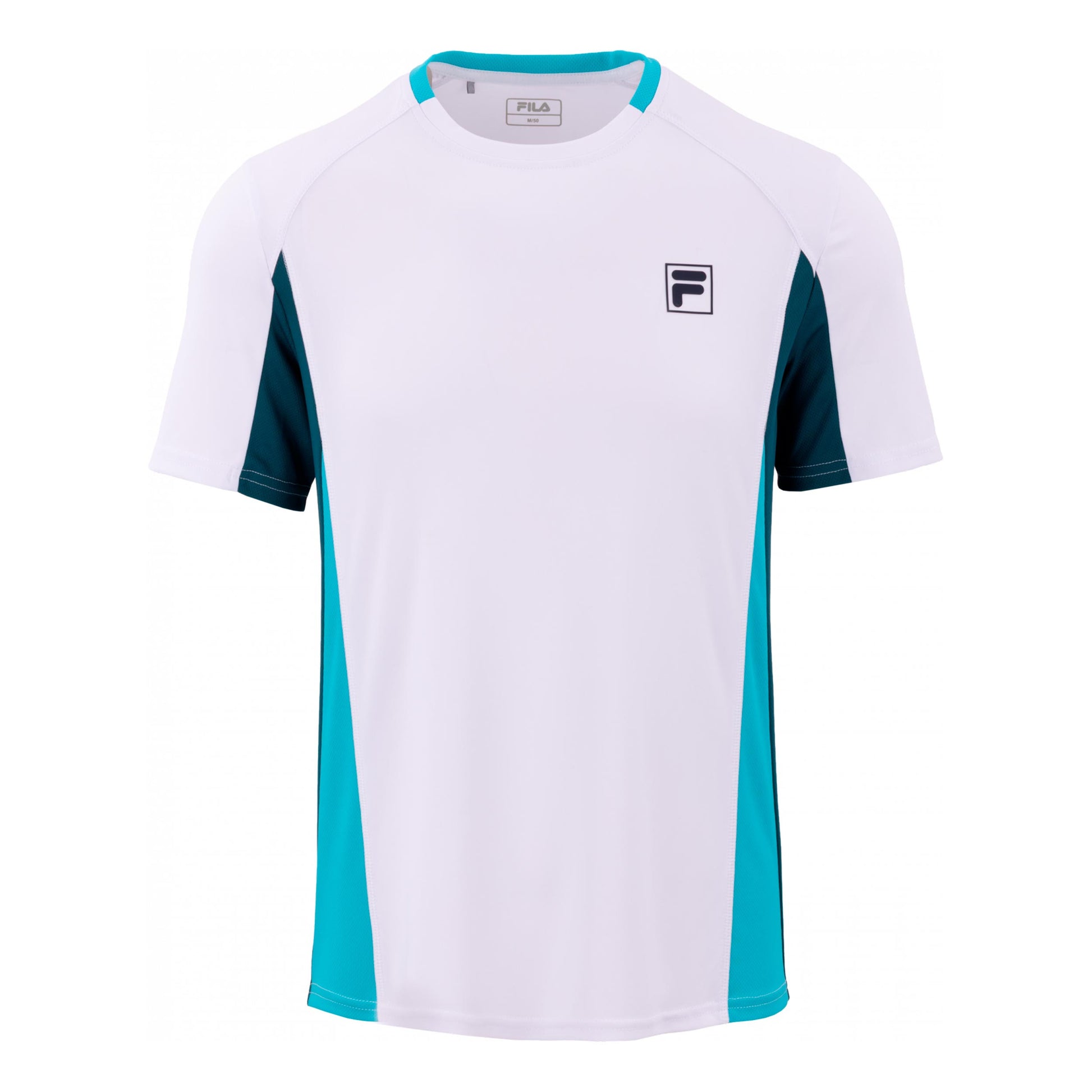 Fila Tamino T-shirt Heren - wit, turkoois