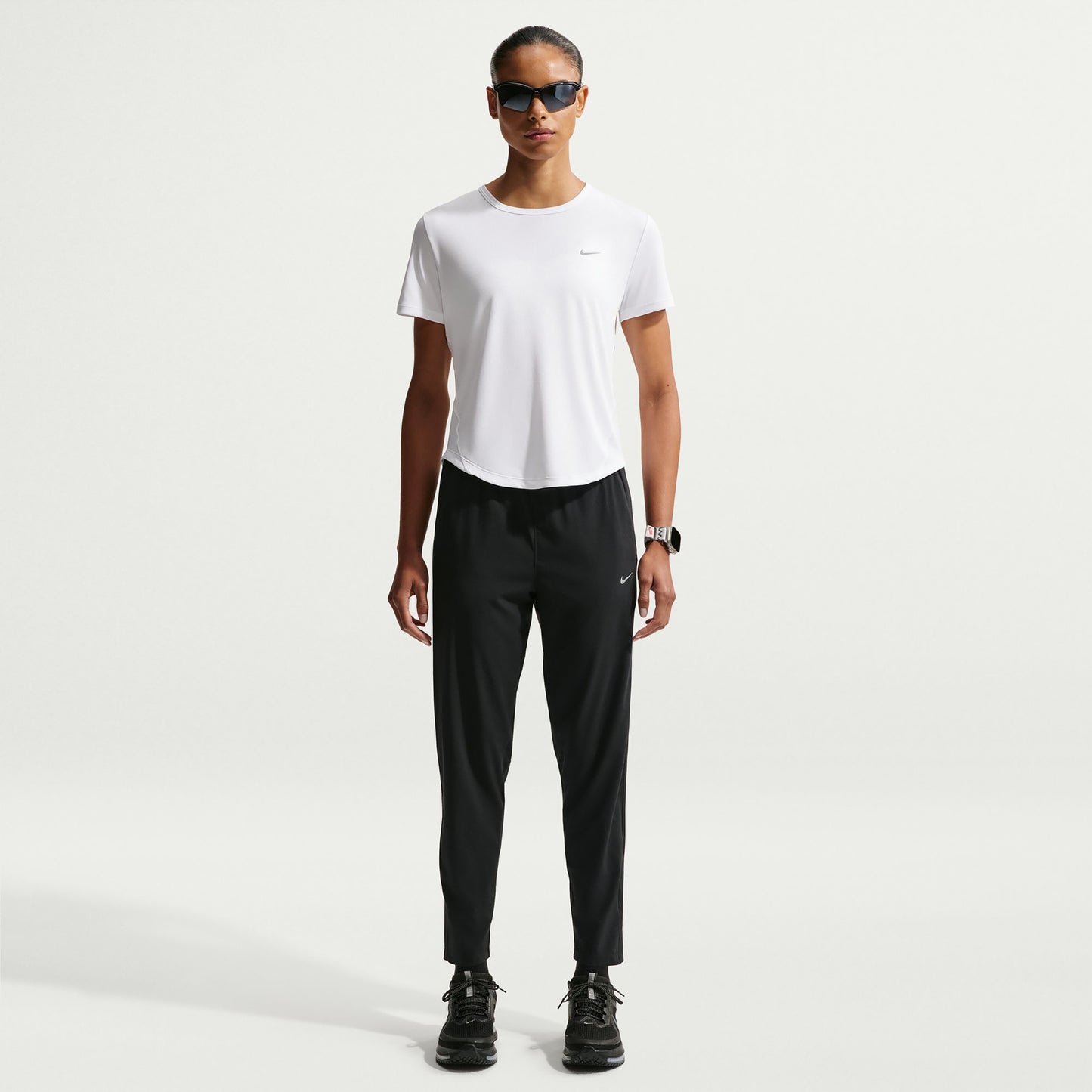 Nike Tempo  Hardloopshirt Dames - wit, zilver