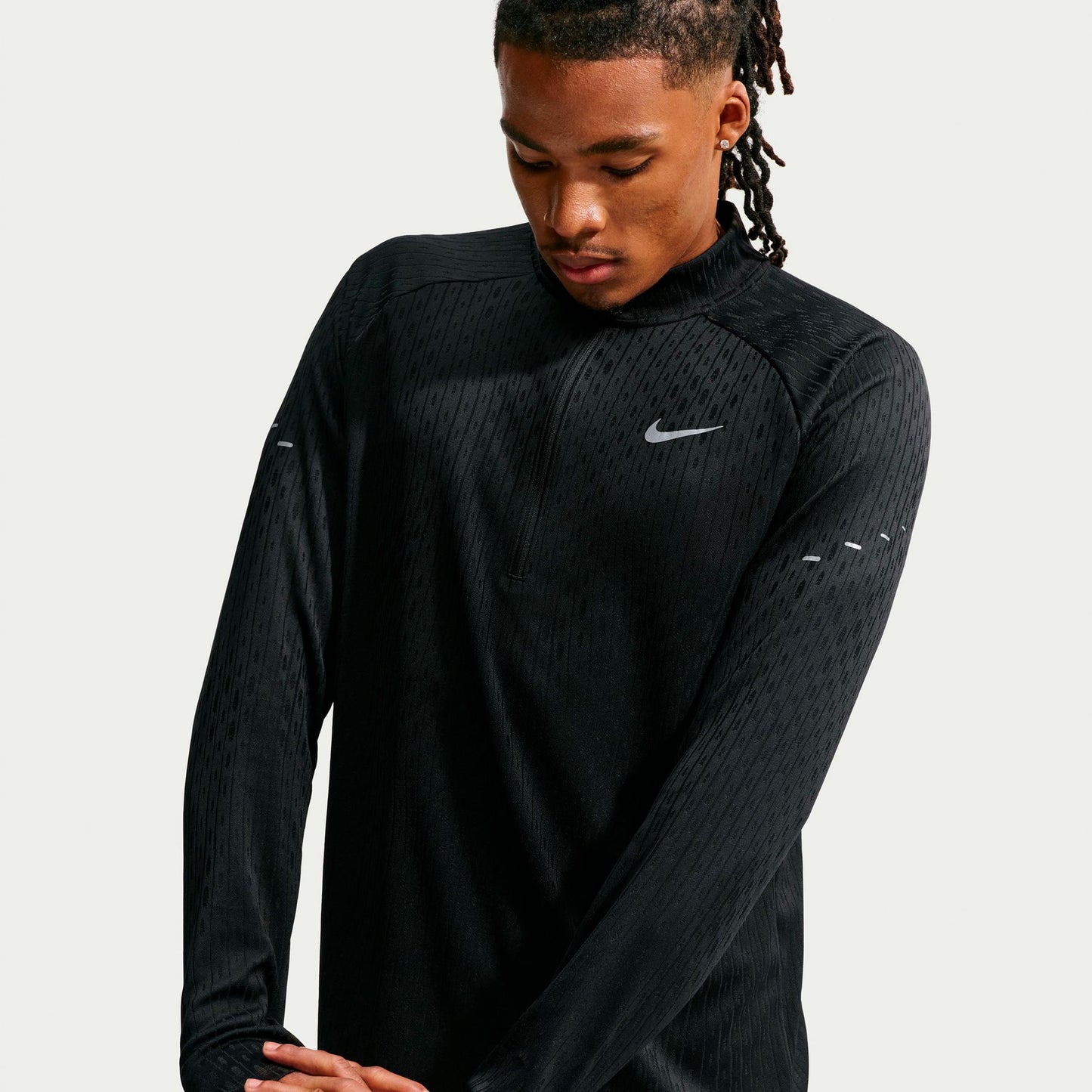 Nike Stride  Hardloopshirt Heren - zwart, zilver