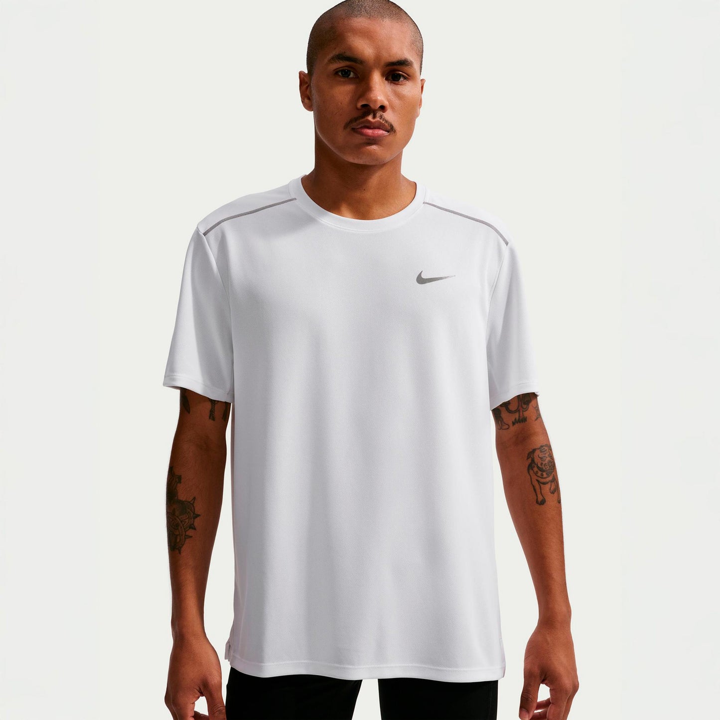 Nike Miler  Hardloopshirt Heren - wit, zilver