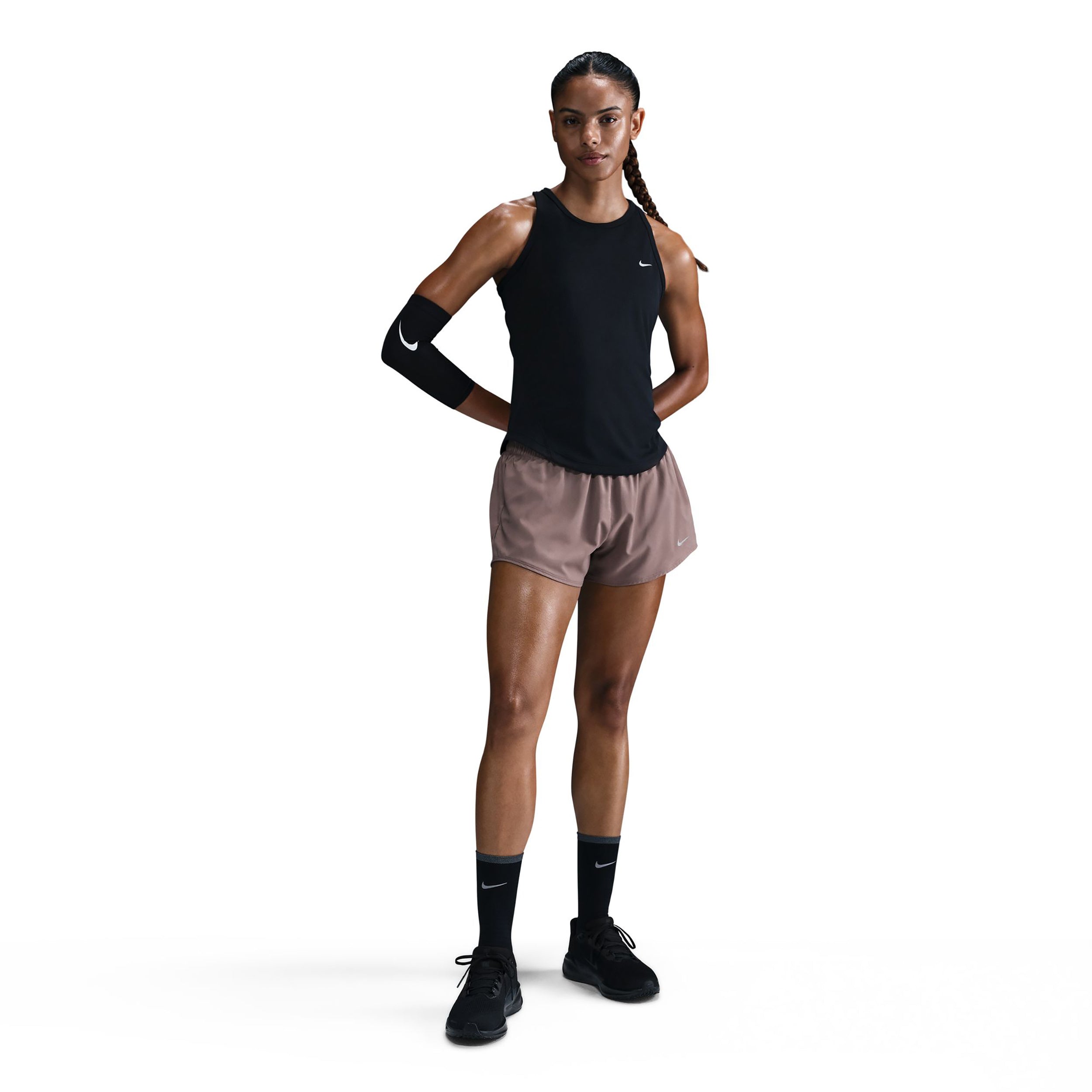 Nike Tempo  Hardloopshirt Dames - zwart, zilver