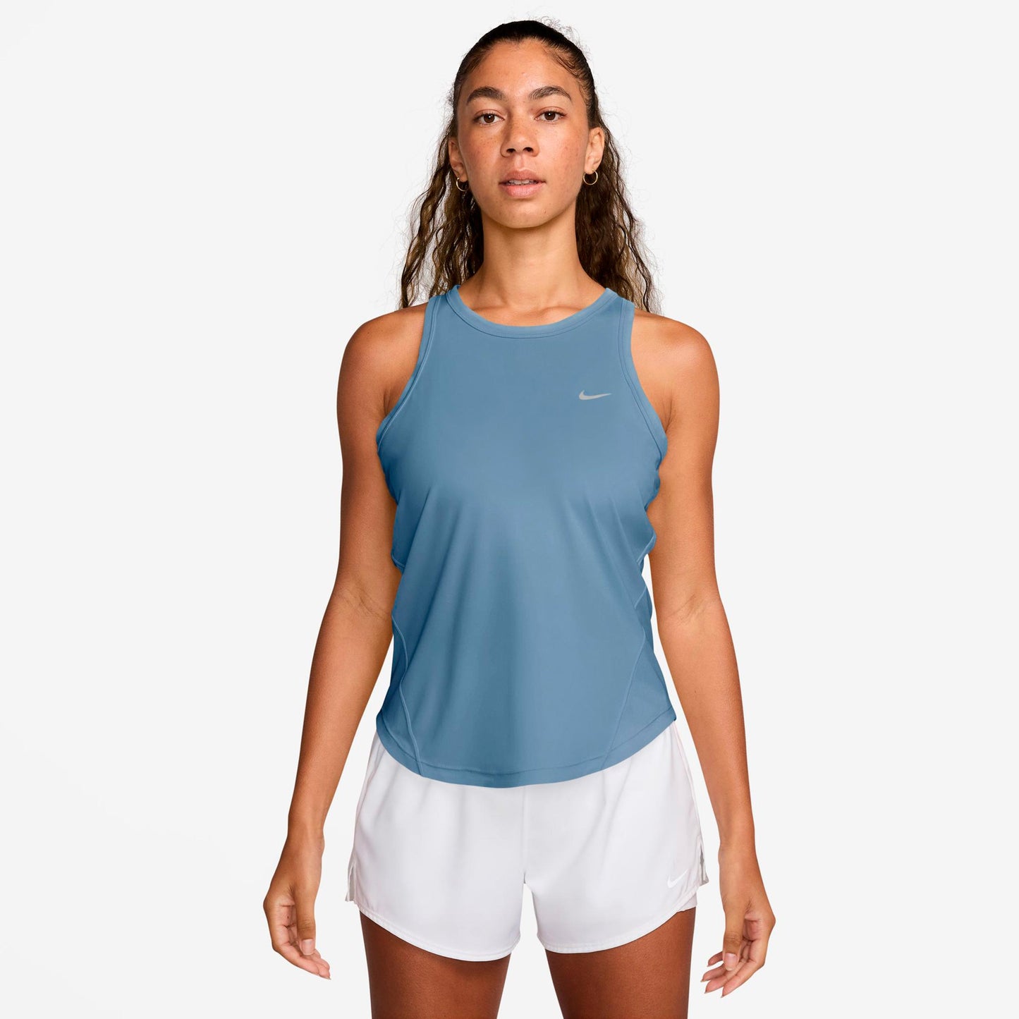 Nike Tempo  Hardloopshirt Dames - blauw, zilver