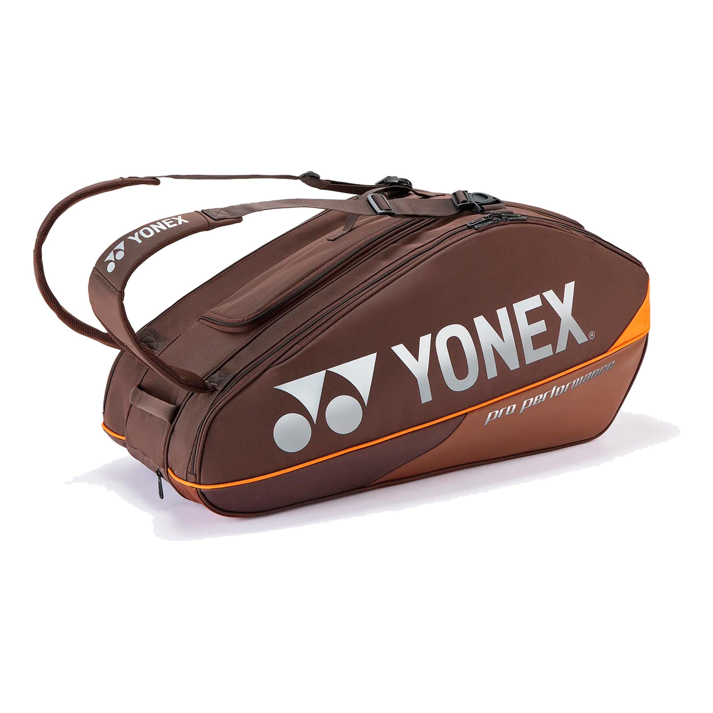 Yonex Pro Racquet Bag Espresso Brown Rackettas 9 stuks - bruin, oranje