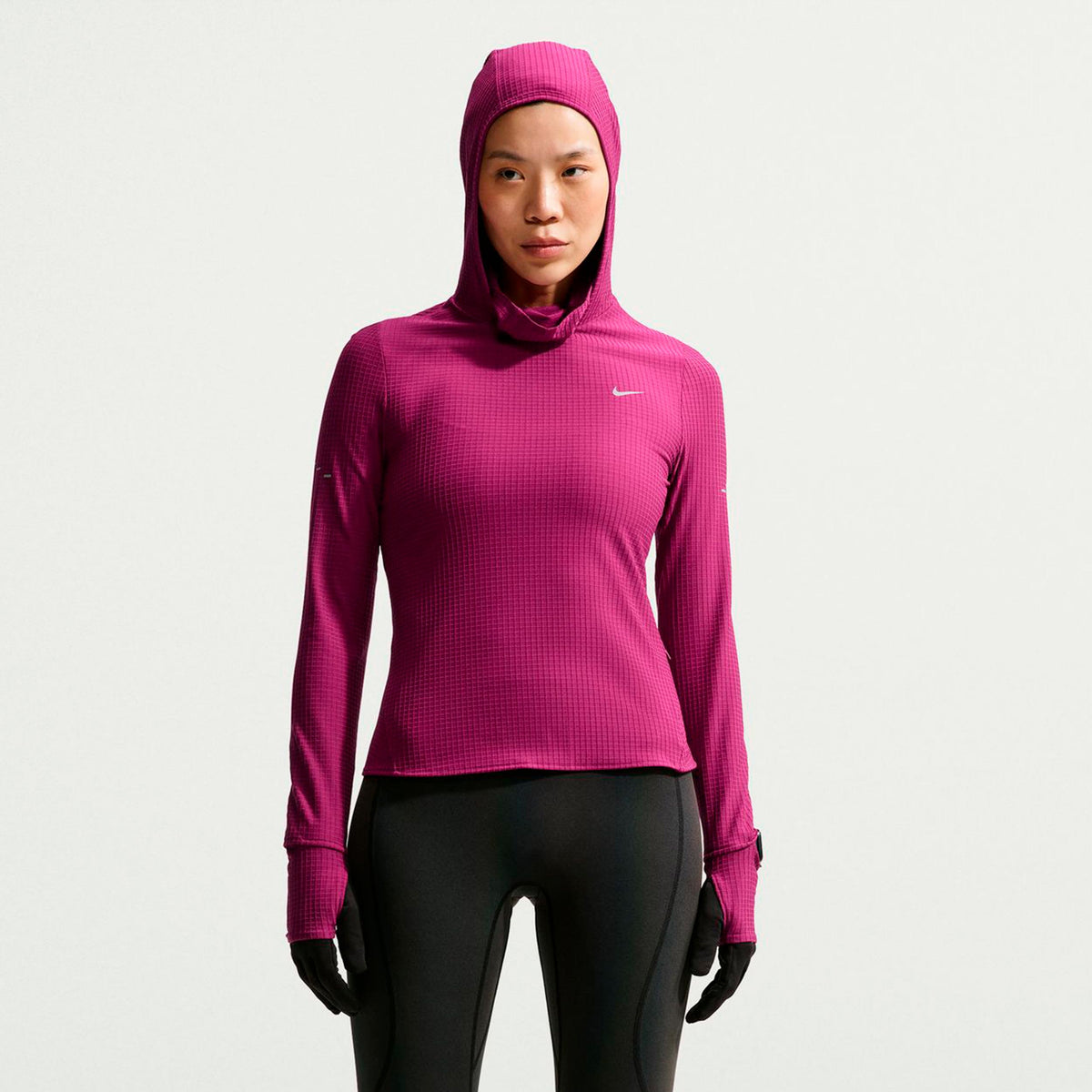 Nike Swift Therma-Fit  Hardloopshirt Dames - bes, zilver
