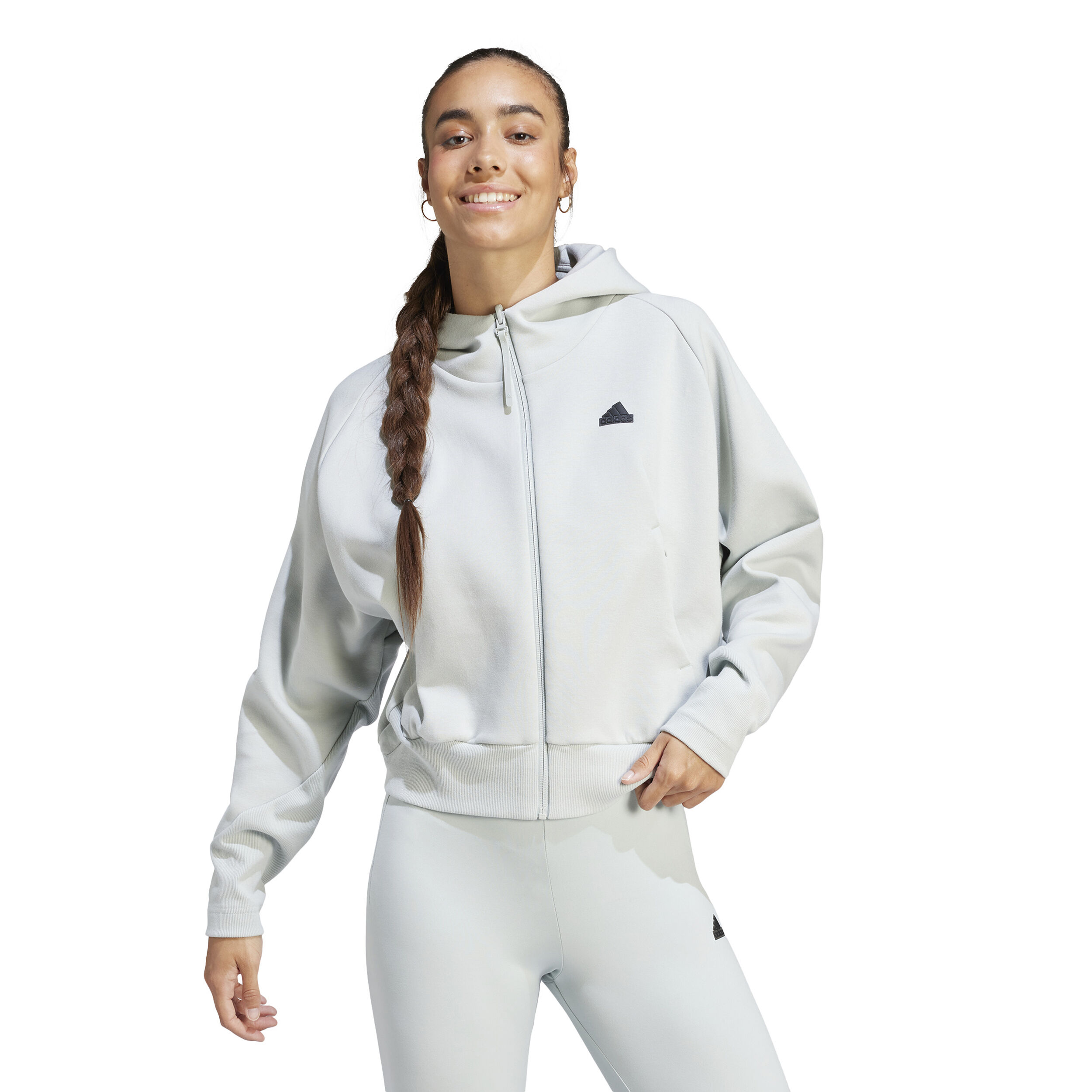 Adidas hoodie dames zilver clearance