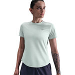 Nike Kleding Nike Swift Tee Hardloopshirt Dames-olijf, zilver
