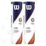 Wilson Tennisballen Wilson Roland Garros Official Bi Pack 2x verpakking 4 stuks