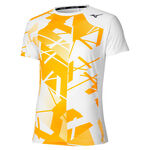 Mizuno Tenniskleding Mizuno Daybreakers Shadow Graphic T-shirt Heren-Wit,Citroengeel