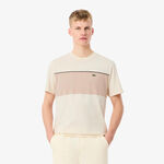 Lacoste T-shirt Lacoste Colorblock T-shirt Heren - cr&egrave;me, beige