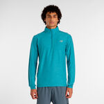 New Balance T-shirt New Balance Space Dye 1/4 Zip T-shirt Heren-grijs, lichtgrijs