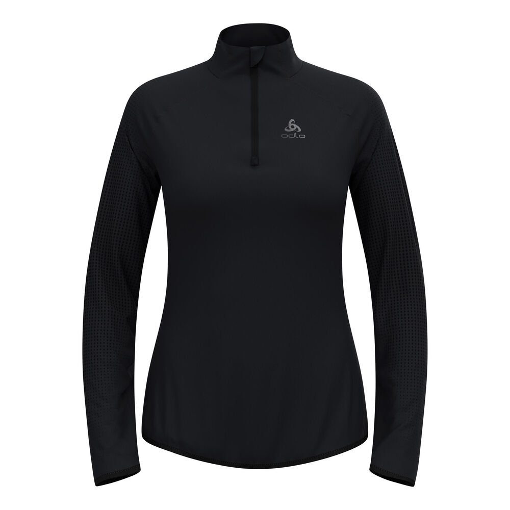 Odlo Zeroweight Warm Mid Layer 1/2 Zip Hardloopshirt Dames-Zwart