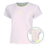 Mind Cross T-shirt Dames-Mauve,Geel