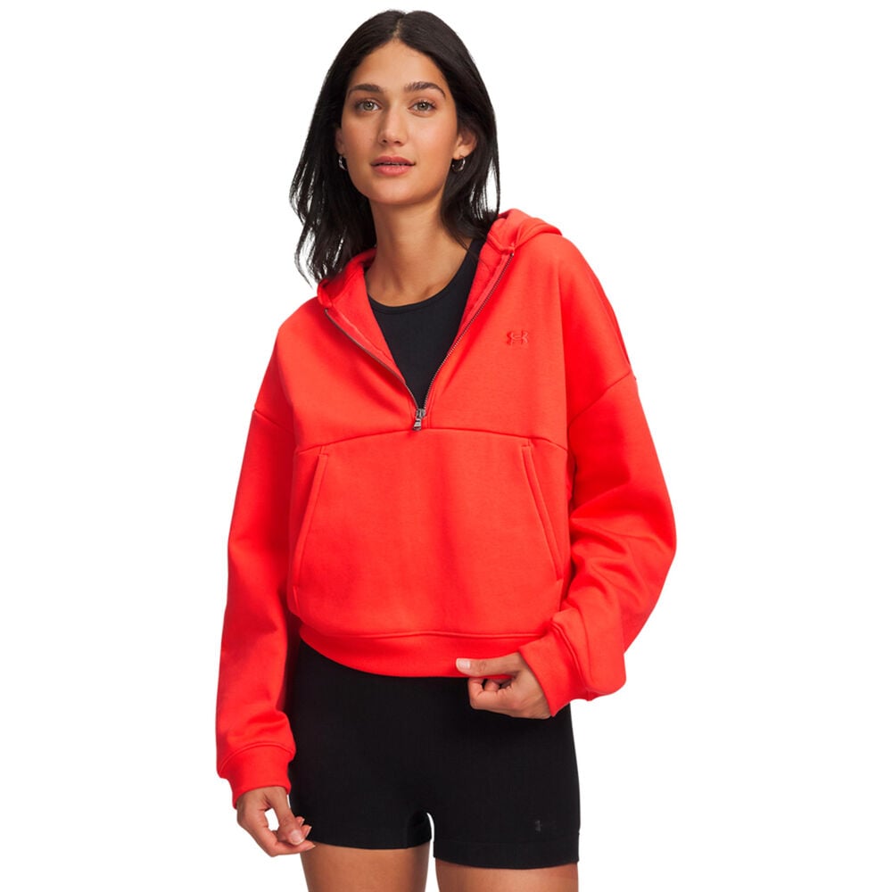Under Armour Icon Fleece Halfzip Sweater met capuchon Dames-rood, rood