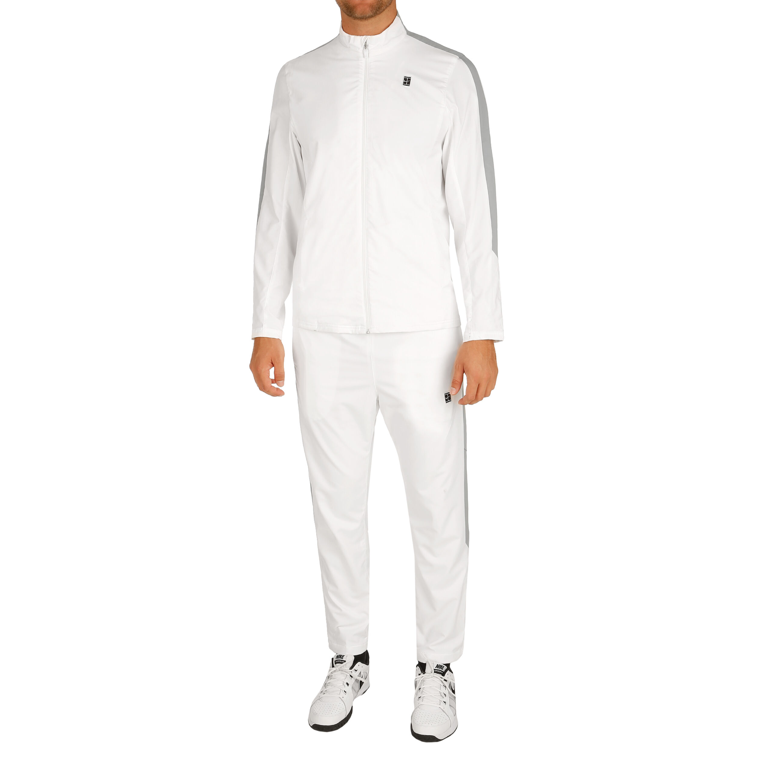 Court Woven Warm Up Trainingspak Heren Wit Lichtgrijs