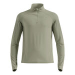Odlo Kleding Odlo Zeroweight Warm Mid Layer 1/2 Zip Hardloopshirt Heren-Olijf
