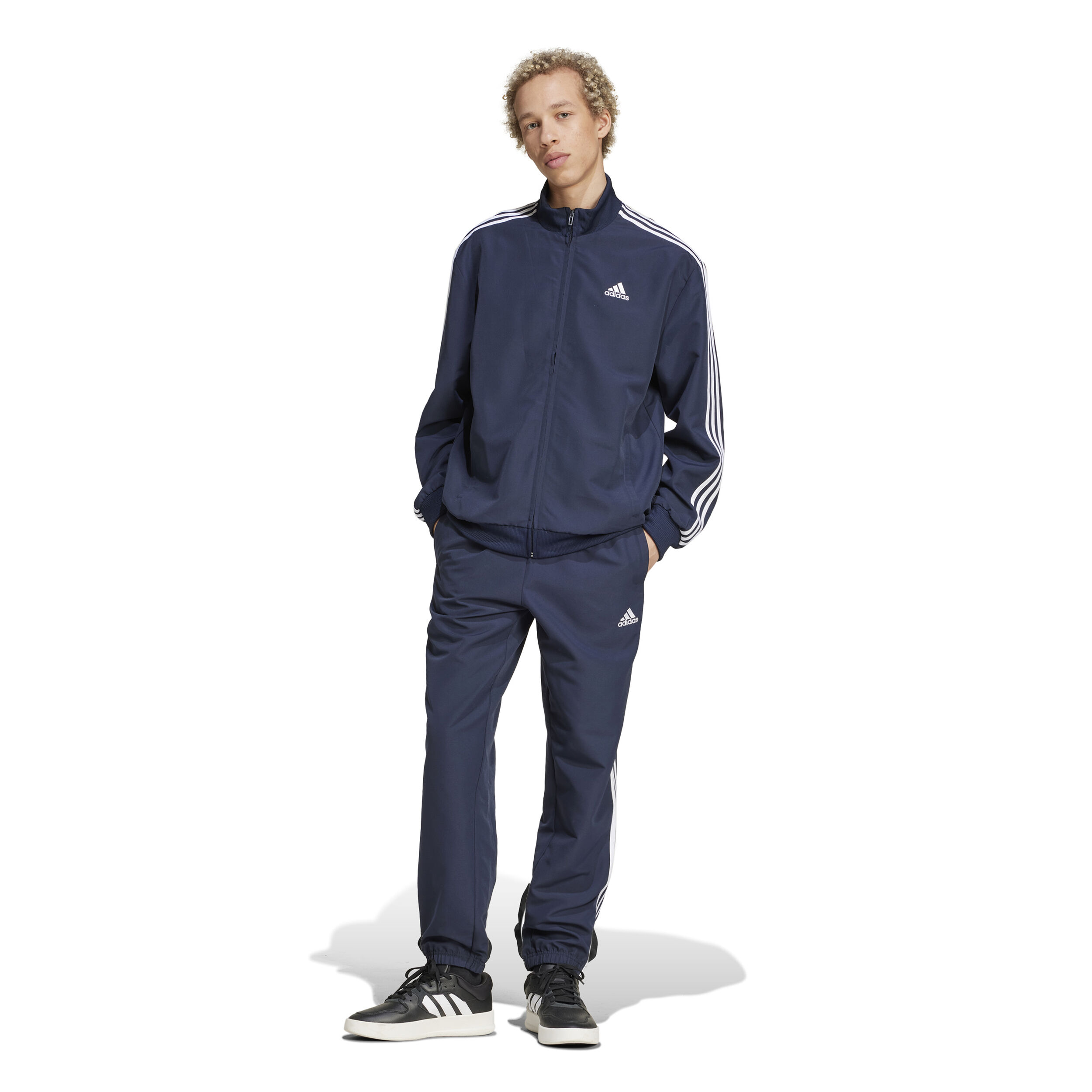 Buy adidas 3Stripes Woven Trainingspak Heren Donkerblauw Wit online Tennis Point NL