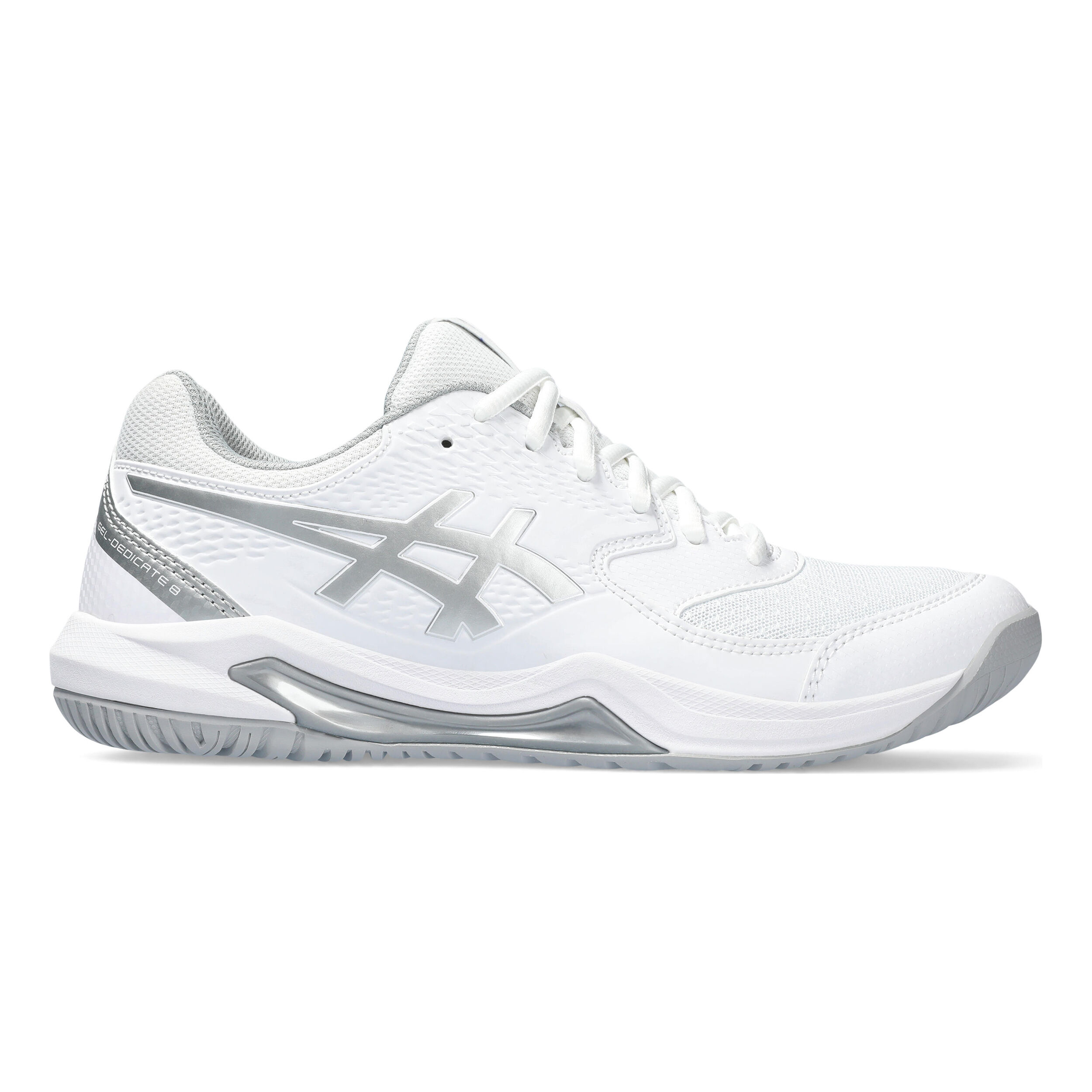 Buy ASICS Gel Dedicate 8 Allcourt Schoen Dames Wit Zilver online Tennis Point NL