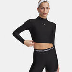 Under Armour Longsleeve Under Armour HeatGear Crop Mock Longsleeve Dames-zwart, wit