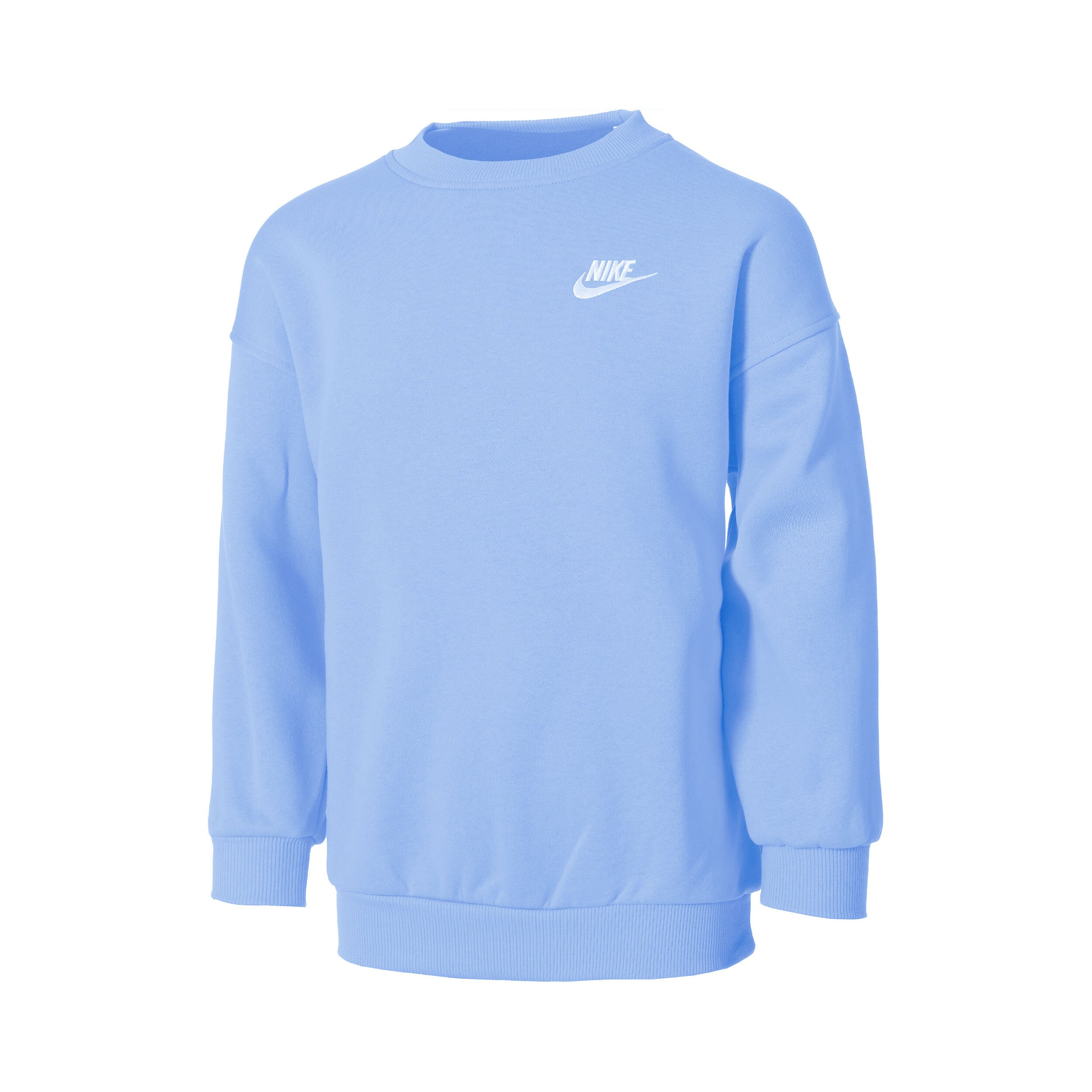 Buy Nike Club Fleece Oversized Crew Sweatshirt Meisjes Lichtblauw Wit online Tennis Point NL