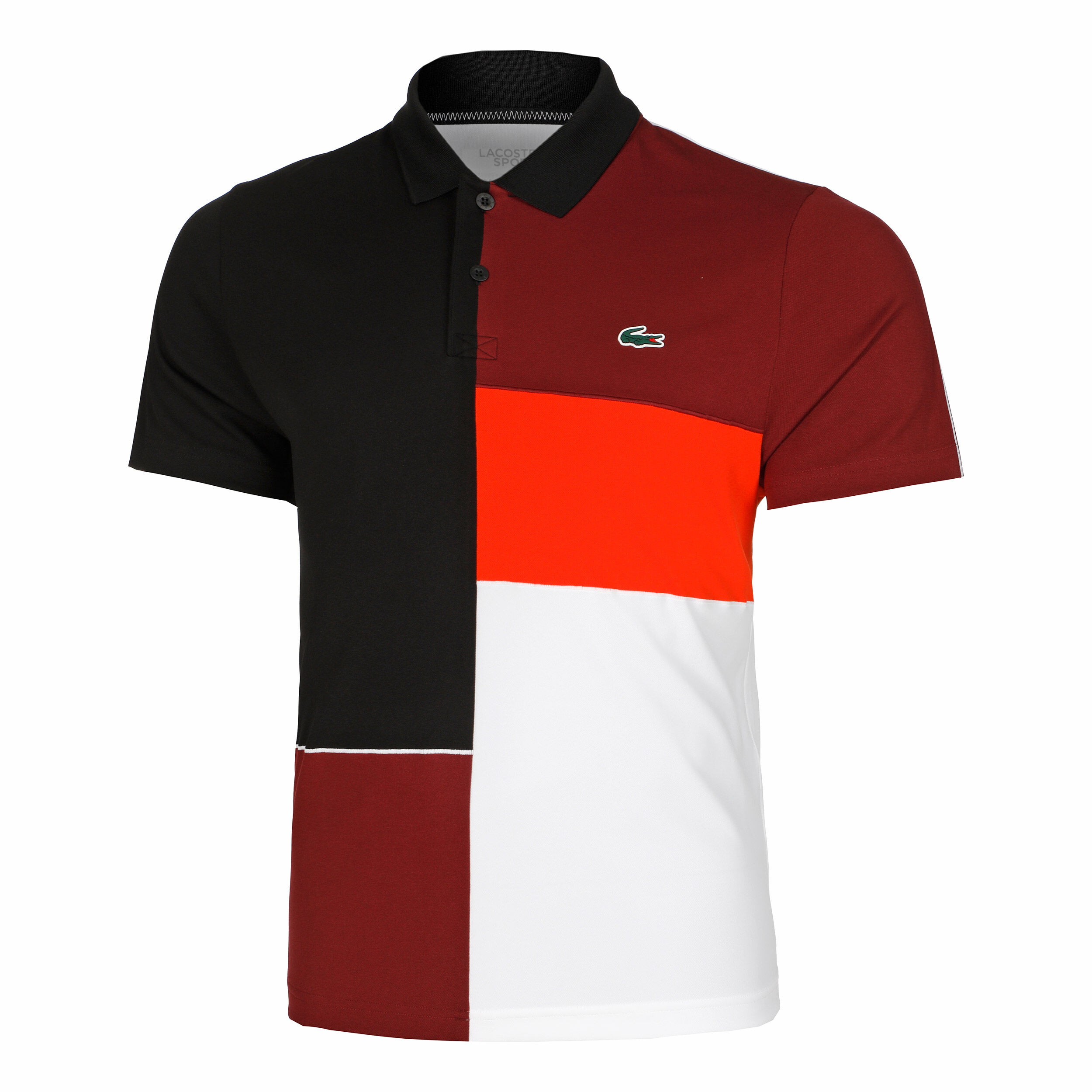 Red white and blue lacoste shirt on sale