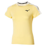 Mizuno Tenniskleding Mizuno Daybreakers Printed T-shirt Dames-Limoen
