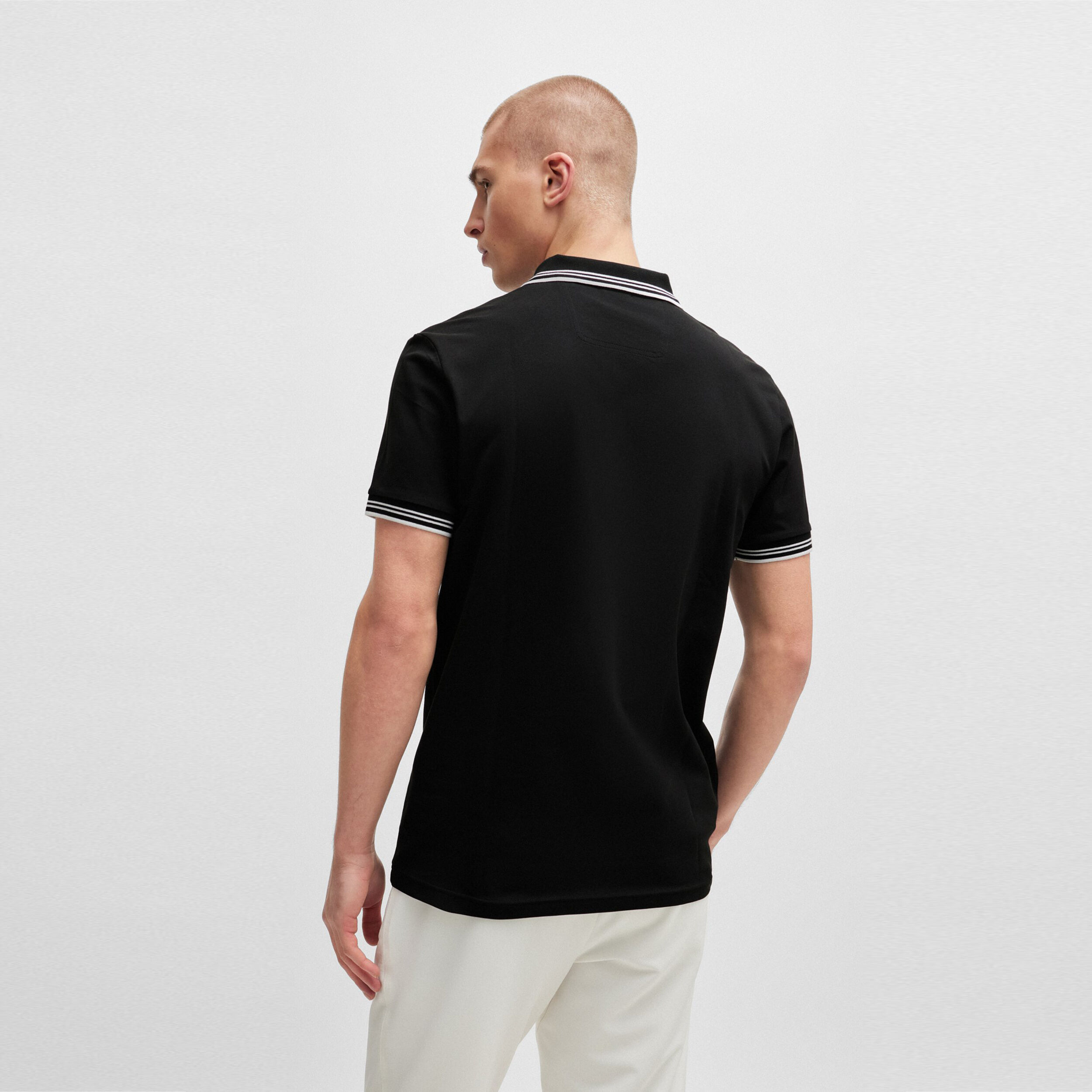Zwarte polo heren slim fit top