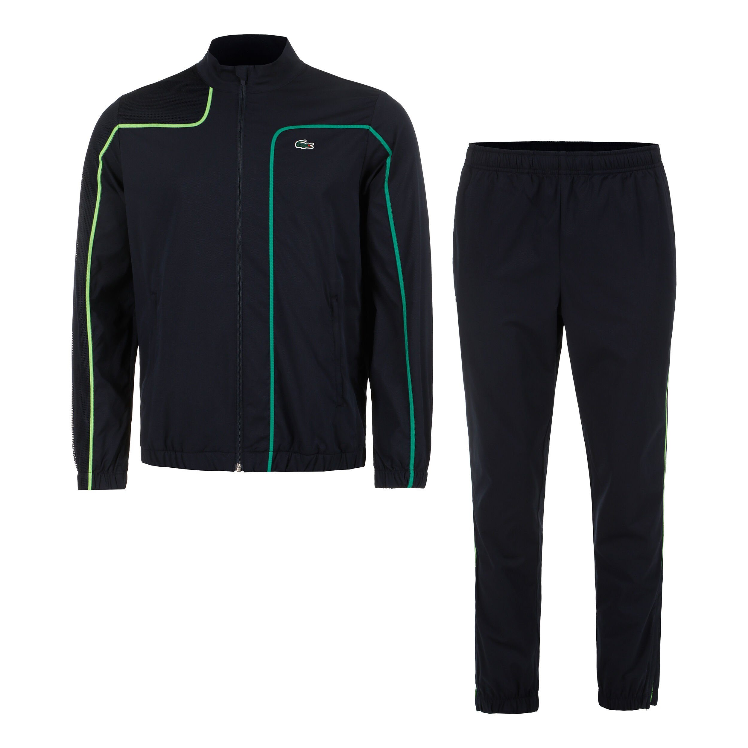 Green lacoste tracksuit best sale