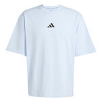 adidas Kleding adidas Oversize T-shirt Heren-Blauw,Zwart