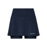 Club Basic Long Rok Dames-Donkerblauw,Zilver